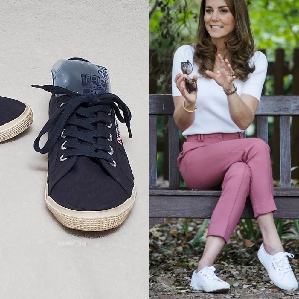 Superga Navy Blue Canvas Classic Lace-up Low Top Sneakers 7.5